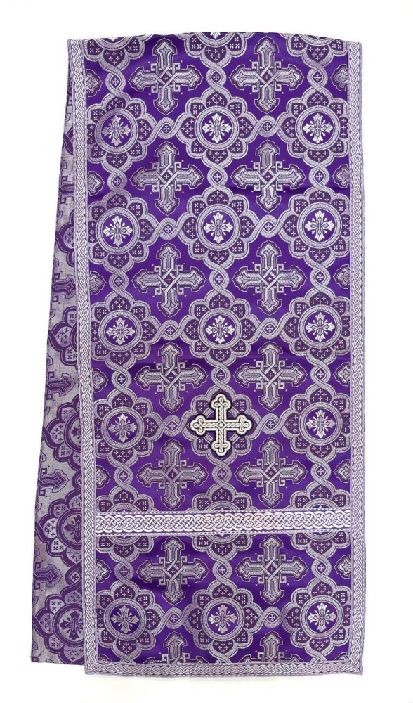 Аналойник, парча, фиолетовый с серебром