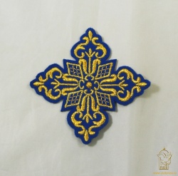 Крест 3 ГРЕЧЕСКИЙ синий с золотом,8-9 см, арт. 28076 Крест 3 ГРЕЧЕСКИЙ синий с золотом,8-9 см, арт. 28076