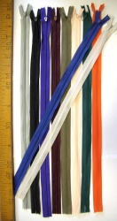 Молния 50-60 см, потайная, пластиковая, цвет-микс