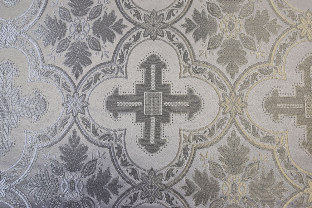 Парча ЕЛОХОВСКАЯ, белая с серебром, шир. 250 см