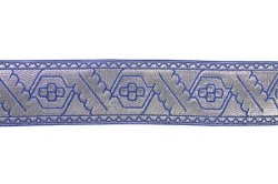 Галун ДУБОК, голубой с серебром, шир. 4 см, ФР