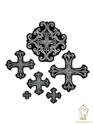 Набор крестов, иерейский, СОФИЯ, черный с серебром, 14 шт