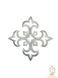Термоаппликация КРЕСТ, серебро, 16,5 х 16,5