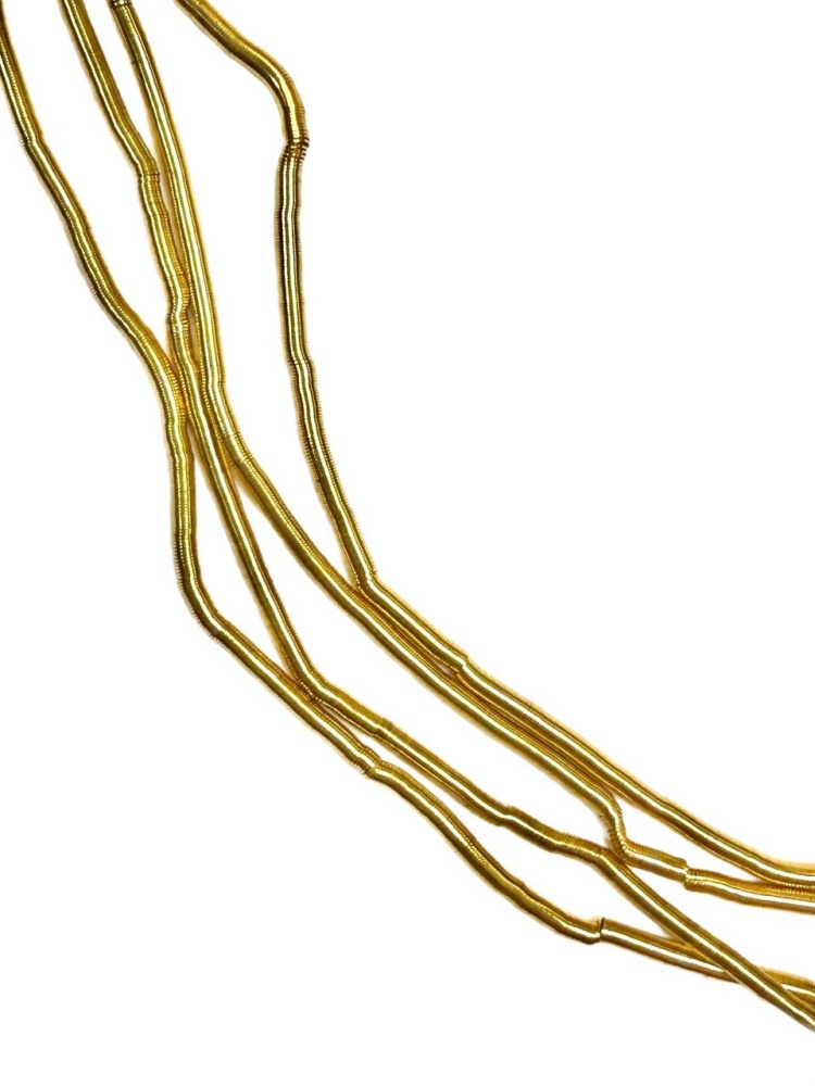 Канитель 40К золото, шир. 2 мм, Спагетти