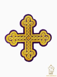 Крест 2 ОКРУГЛАЯ ПЛЕТЕНКА, фиолетовый с золотом,10-12 см