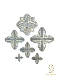 Набор крестов, иерейский, АФАНАСИЙ, белый с серебром, 14 шт