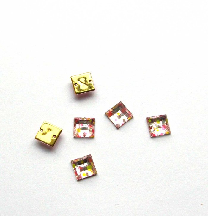 Стразы пришивные, пластик, цвет - микс