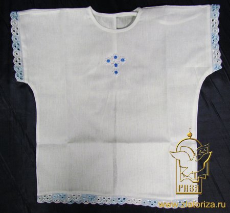 Сорочка крестильная А1 (простая) 0-6 месяцев, хлопок, шитье
