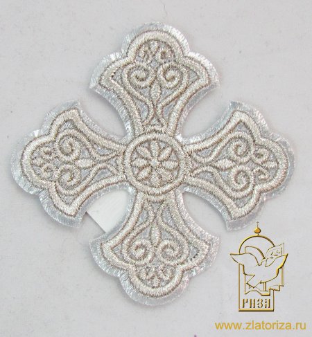 Крест 3 УЗОРНЫЙ лаке серебро,8-9 см