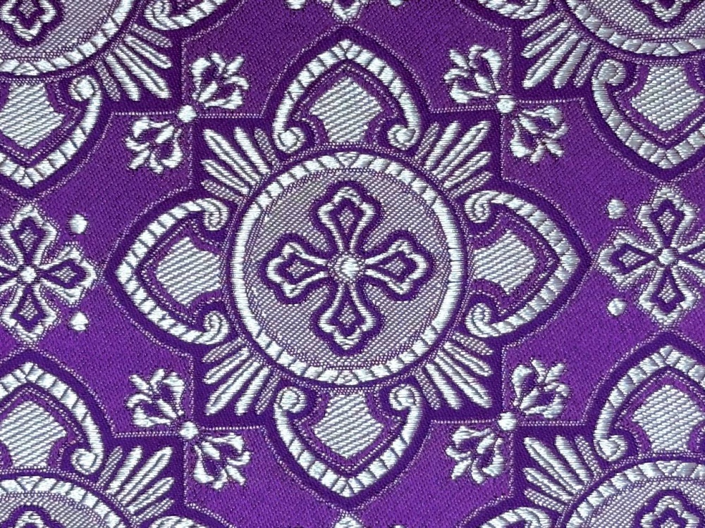 Шелк ПП ТВЕРСКОЙ, фиолетовый с серебром, шир. 150 см