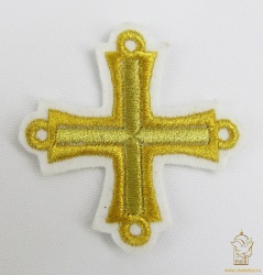 Крест 4 ПЕТЕЛЬНЫЙ, белый с золотом,6-7 см