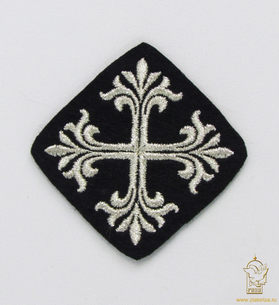 Крест 4 ВИФЛЕЕМ черный с серебром, 7 см