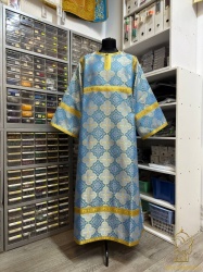 Стихарь алтарный, шелк, голубой с золотом.