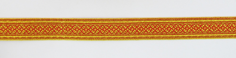Галун РОМАШКА, красный с золотом, шир. 1,8 см, РА