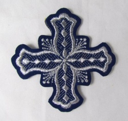 Крест 4 БОЧКА, синий с серебром,6-7 см Крест 4 БОЧКА, синий с серебром,6-7 см