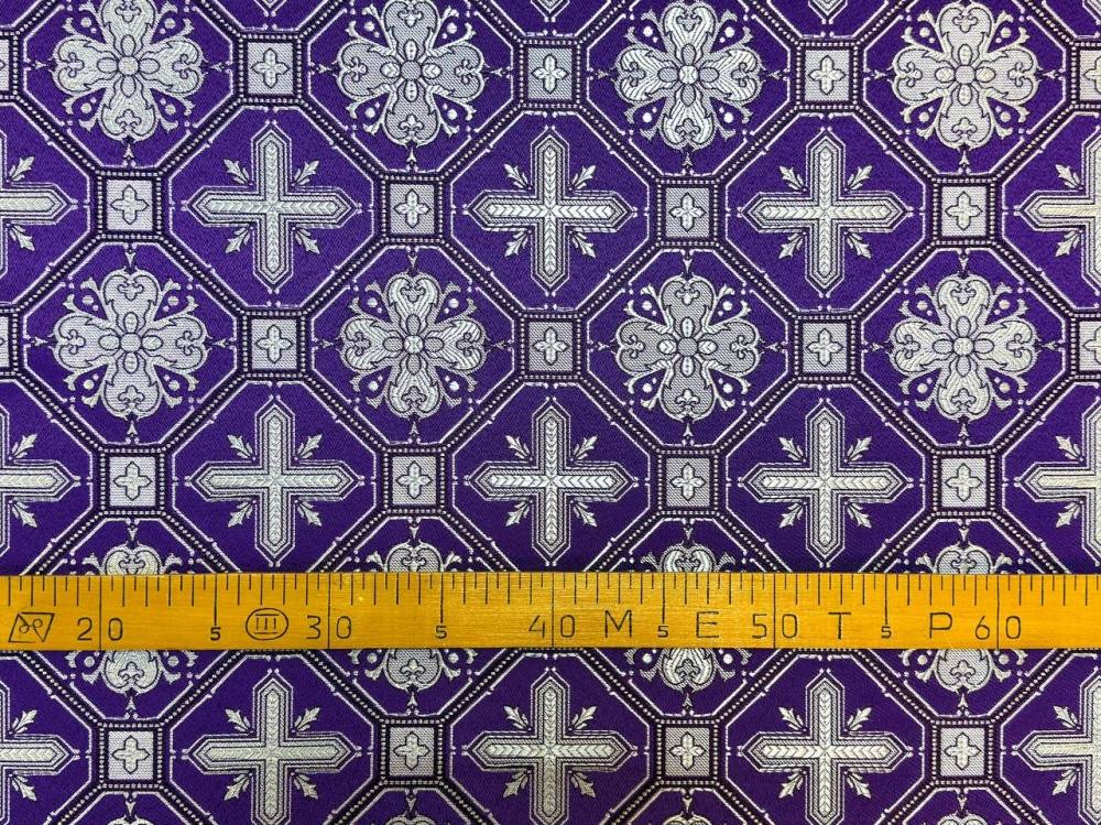 Шелк СВЕТЛАНА, фиолетовый с серебром, шир. 150 см, Рахманово