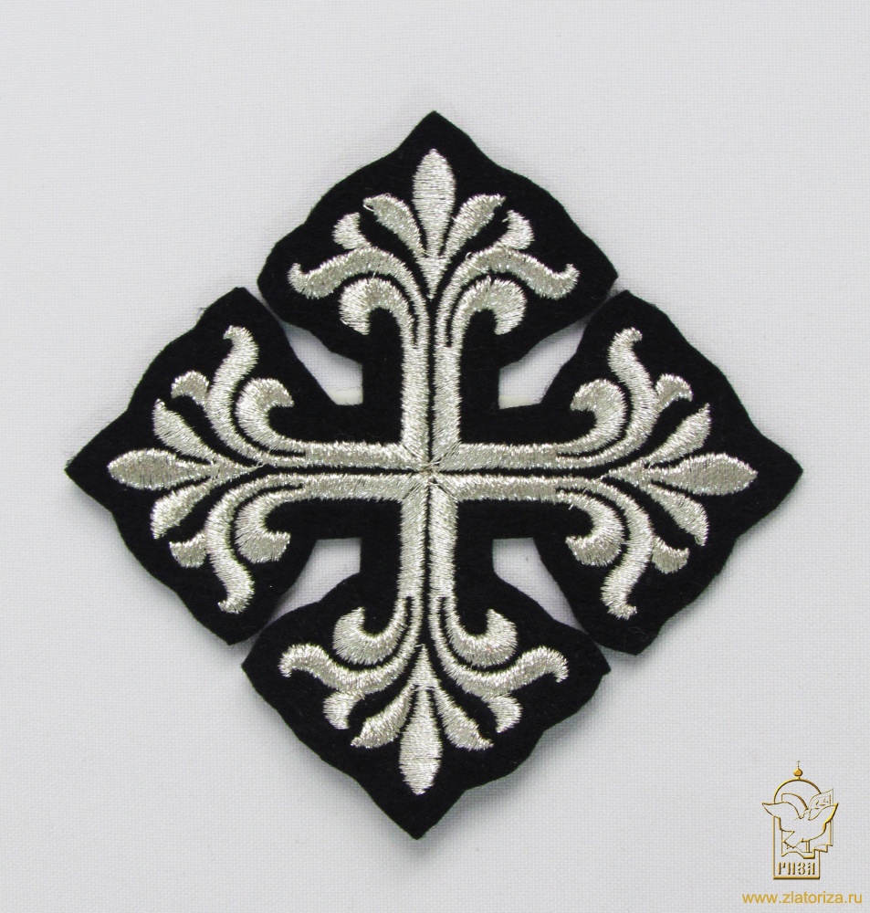 Крест 2 ВИФЛЕЕМ, черный с серебром, 13 см, ВИО