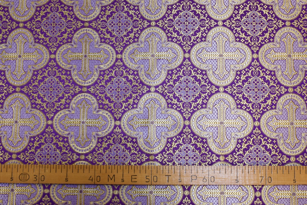 Шелк ПП ВАЛААМ, фиолетовый с золотом и серебром, шир. 150 см
