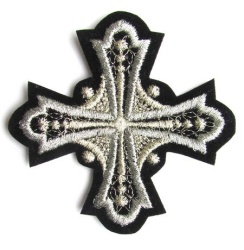 Крест 3 ГЕОРГИЙ, черный с серебром,8-9 см