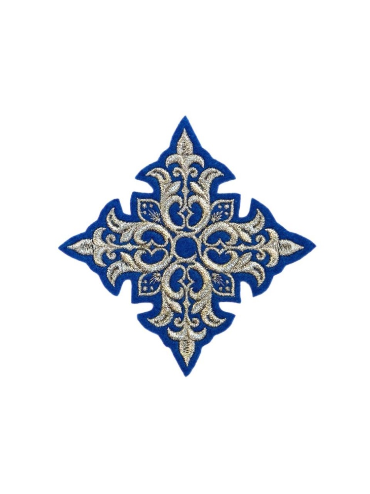 Крест 2 ПОЧАЕВ, синий с серебром, 10-12 см