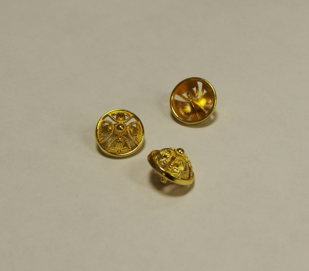 Пуговицы ЦАРСКАЯ золото, металл, 18 мм