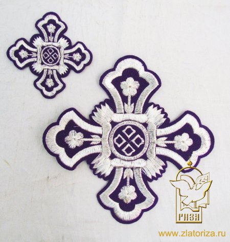 Набор крестов, иерейский, ТВЕРСКОЙ фиолетовый с серебром, 14 шт, арт. 22415