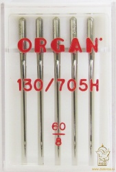 Иглы д/ швейных машин №60 ORGAN, 5 шт. в упаковке