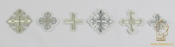 Крест 5 белый с серебром,4-5 см