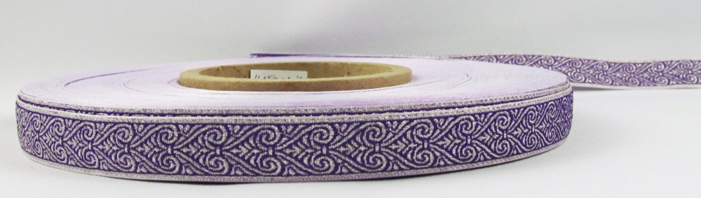 Галун АФИНЫ, фиолетовый с серебром, шир. 2,2 см, РА