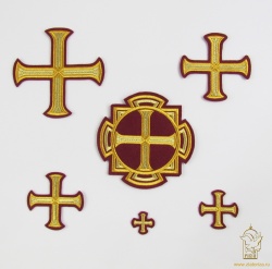 Набор крестов, иерейский, БУЛАТ, бордо с золотом, 14 шт