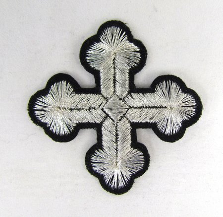 Крест 5, черный с серебром,4-5 см