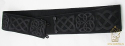 Пояс черный с черной вышивкой