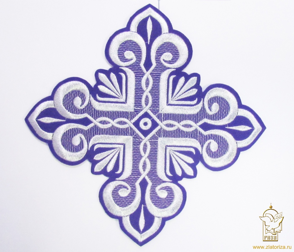 Крест Престол/Жертвенник КАШТАН, фиолетовый с серебром, 27 см