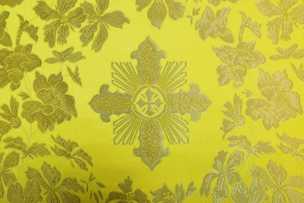 Шелк АЛЕКСАНДРИЯ, желтый с золотом , шир. 160 см