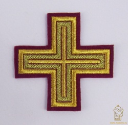 Крест 2 АНДРЕЕВСКИЙ, бордо с золотом, 10-12 см