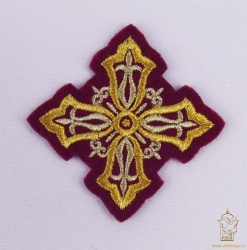 Крест 3 ВИЗАНТИЯ бордо с золотом, 8-9 см