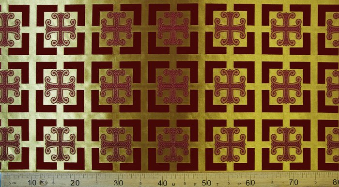 Шелк КАППАДОКИЯ, бордо с золотом, шир. 160 см