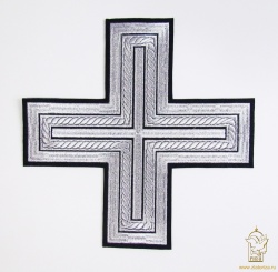 Крест на Престол/Жертвенник АНДРЕЕВСКИЙ, черный с серебром,, 23 см Крест на Престол/Жертвенник АНДРЕЕВСКИЙ, черный с серебром,, 23 см