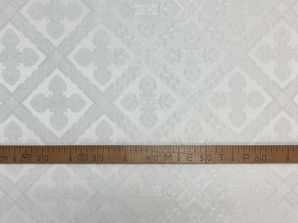 Шелк ПРЕОБРАЖЕНИЕ, белый с серебром, шир. 150 см