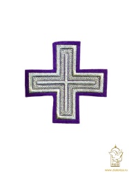 Крест 3 АНДРЕЕВСКИЙ, фиолетовый с серебром, 8,5 см