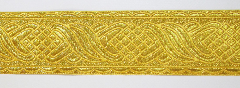 Галун КОСИЧКА, желтый с золотом, шир. 5 см, РА