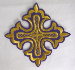 Крест 1 КАПЛЕВИДНЫЙ, фиолетовый с золотом,14,5 -16 см