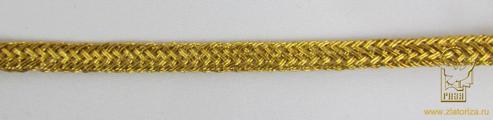 Шнур 6 мм, золотой, плоский, 96117F, 18 м