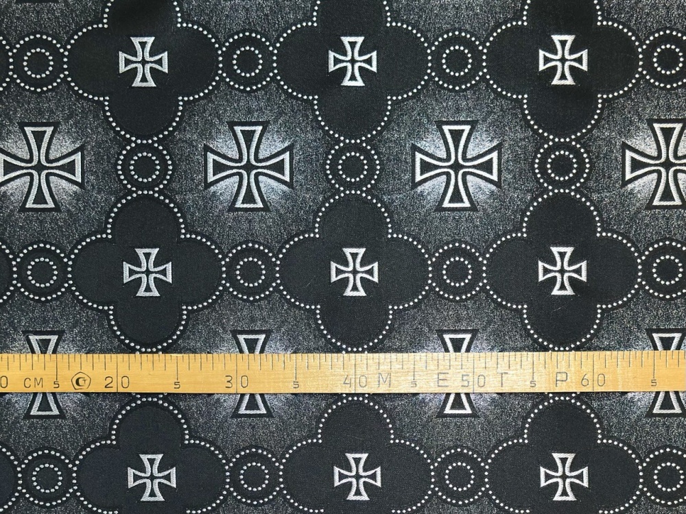 Шелк ФАВОР, черный с серебром, шир. 160 см