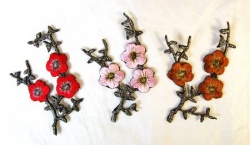 Аппликация Цветочек малый (красный, розовый, бордо,коричневый)