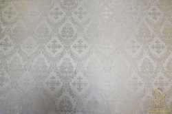 Парча МУЗА, белая с серебром, шир. 150 см, Рахманово