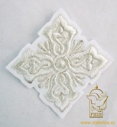 Крест 4 ПЕРЕЗВОН, белый с серебром,6-7 см