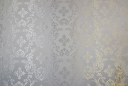 Шелк КОЛОССИЯ, белый с серебром, шир. 160 см