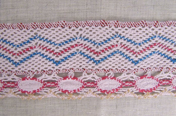 Кружево 133, плетеное, цветное