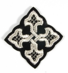 Крест 4 ВЯЗАНЫЙ, черный серебро,6-7 см Крест 4 ВЯЗАНЫЙ, черный серебро,6-7 см